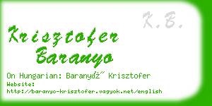 krisztofer baranyo business card